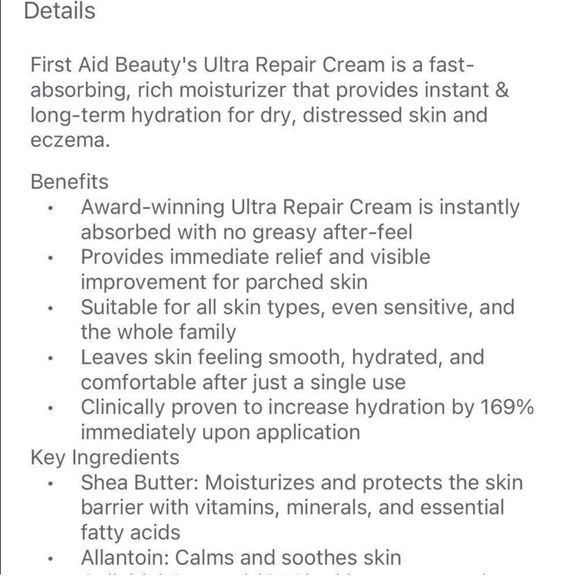 $4 🌙 First Aid Beauty Ultra Repair Cream NEW - Picture 6 of 7